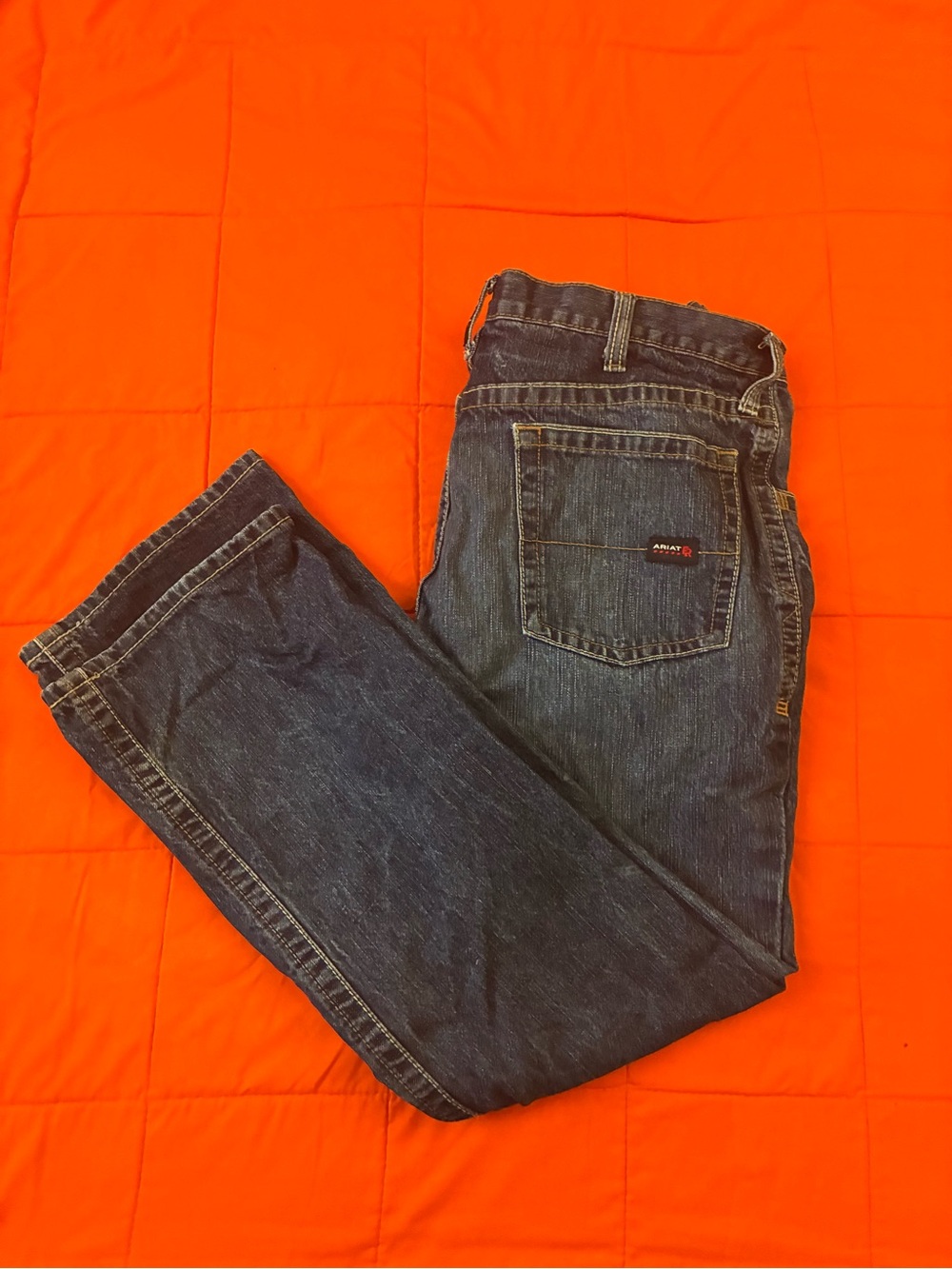 Ariat FR M4 Jeans Mens 38x32 Relaxed Boot Dark Wash Flame Resistant Work CAT 2